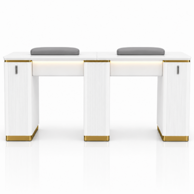 Nail Double Table with LED – FV-STBD03